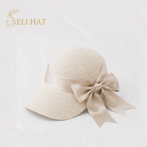 Nón Lưỡi Trai Cói Nữ Đính Nơ Lụa Cao Cấp – SELI HAT