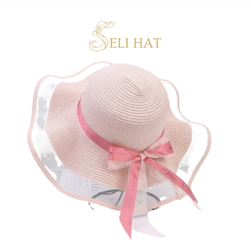 Nón Cói Hoa Straw Pink Ngọt Nghào Hot Trend