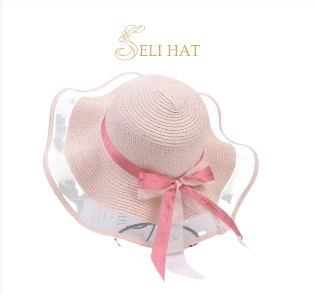 Nón Cói Hoa Straw Pink Ngọt Nghào Hot Trend