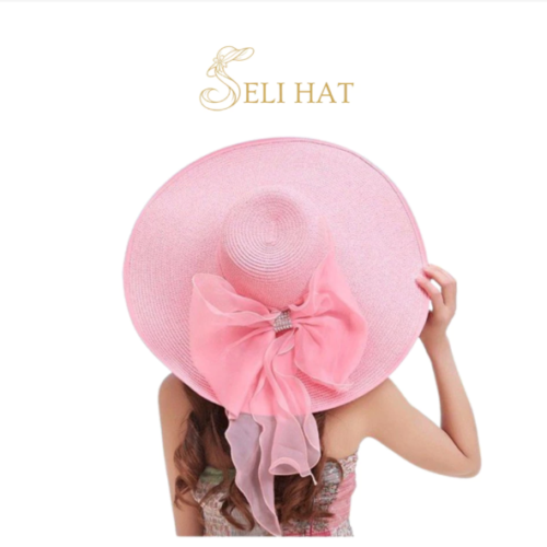 Nón Cói Hoa Straw Pink Ngọt Nghào Hot Trend