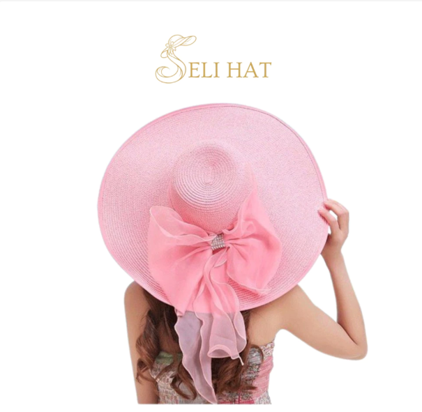 Nón Cói Hoa Straw Pink Ngọt Nghào Hot Trend
