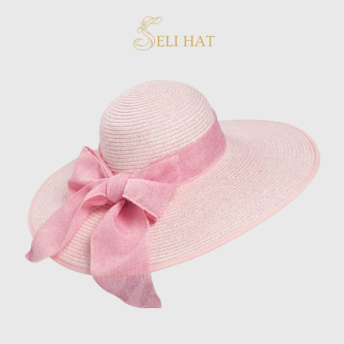 Nón Cói Hoa Straw Pink Ngọt Nghào Hot Trend